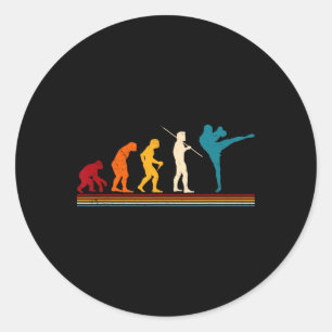 Kickboxning Evolution Kickboxare Karate Boxning MM Runt Klistermärke