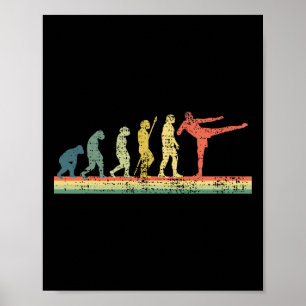 Kickboxning Evolution Roligt Present T-Shirt Kick Poster