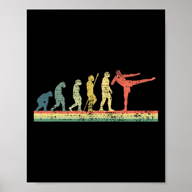 Kickboxning Evolution Roligt Present T-Shirt Kick  Poster (Framsidan)
