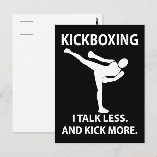 Kickboxning Fighter Kickboxare Kickboxning Vykort (Fram/baksida)