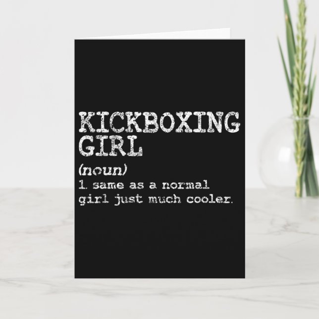 Kickboxning Flicka Definition Roliga Kvinnor Träna Kort (Framsida)