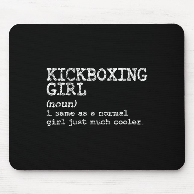 Kickboxning Flicka Definition Roliga Kvinnor Träna Musmatta (Framsidan)