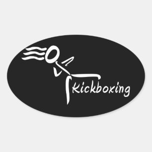 Kickboxning-flickklistermärken Ovalt Klistermärke