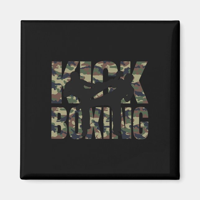 Kickboxning Grunge Design Strid Mellan Två Kickbox Magnet (Framsidan)