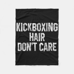 Kickboxning Hår Spelar Ingen Roll Rolig Kickboxare Fleecefilt