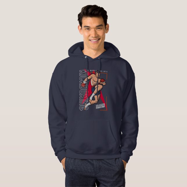 Kickboxning | Herrar Hoodie (Hel framsida)