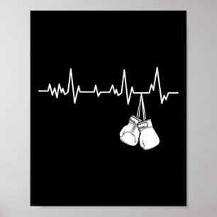 Kickboxning Hjärtbeat - Kickboxare Självförsvar Ma Poster