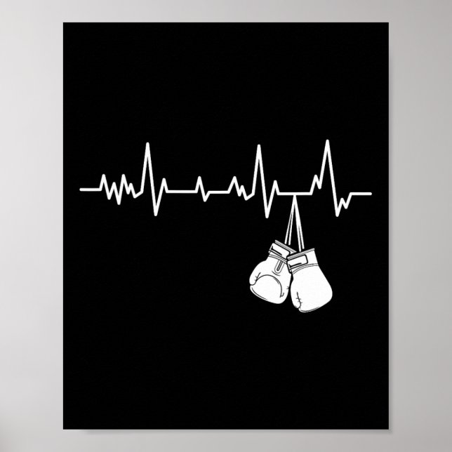 Kickboxning Hjärtbeat - Kickboxare Självförsvar Ma Poster (Framsidan)