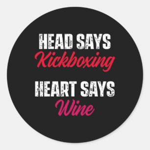 Kickboxning Hjärtvin Kickboxning Träning  Runt Klistermärke