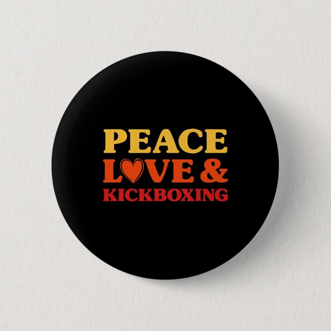 Kickboxning Jag älskar kickboxning för män och kvi Knapp (Framsida)