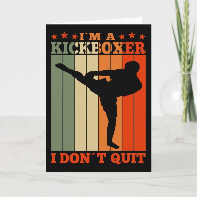 Kickboxning Jag är kickboxare Jag ger inte upp Ret Kort (Framsida)
