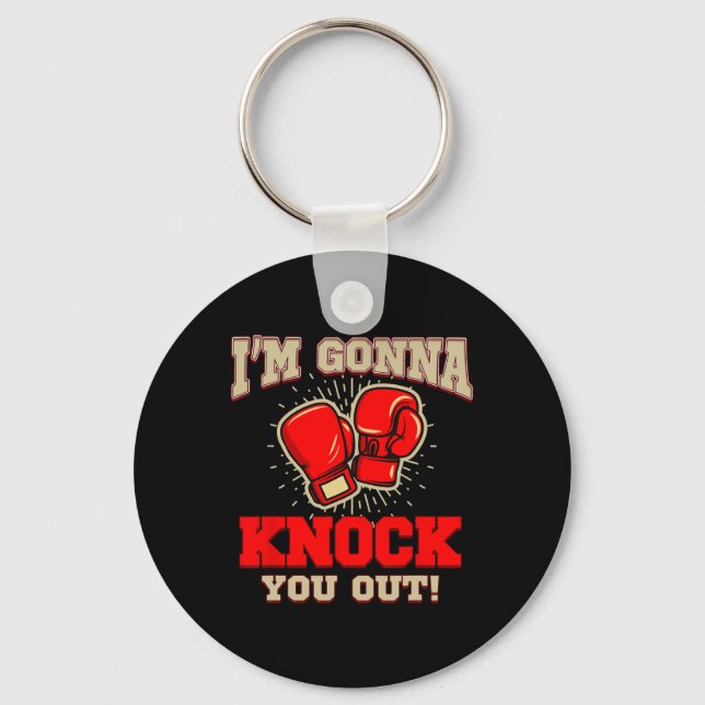 Kickboxning Jag kommer att slå ut dig! Kickbox Kic Nyckelring (Framsida)