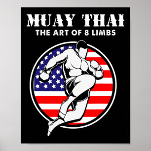 Kickboxning Kampkonst Konsten att 8 lemmar Muay Th Poster