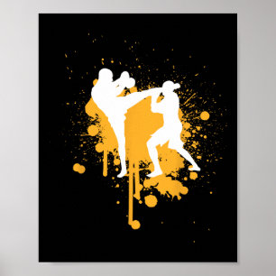 Kickboxning Kampsport Boxning Mma Sparring Fighter Poster