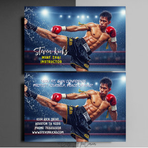 Kickboxning Kampsport Muay Thai Instruktör Visitkort