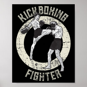 Kickboxning Kickboxare Kampsport Cool MMA-utövare Poster