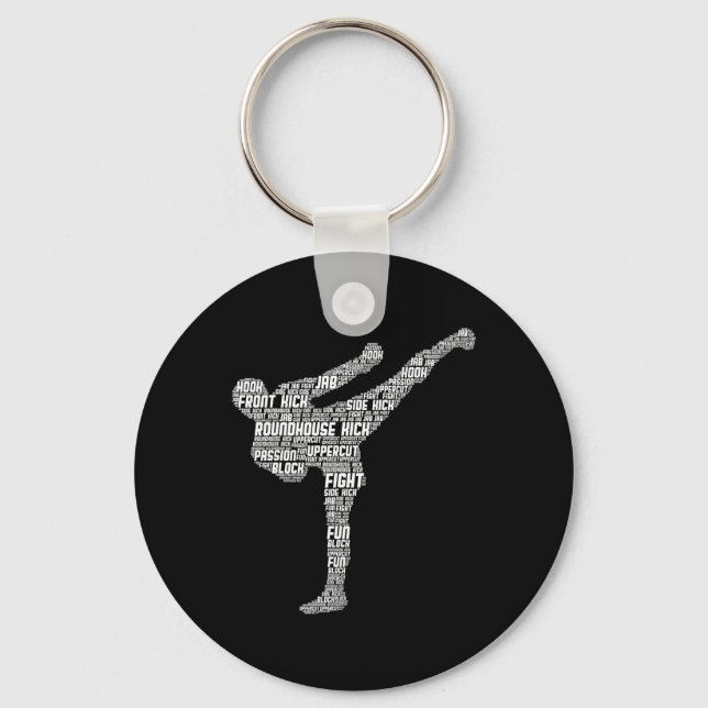 Kickboxning Kickboxare Karate Män Barn Pojkar  Nyckelring (Framsida)