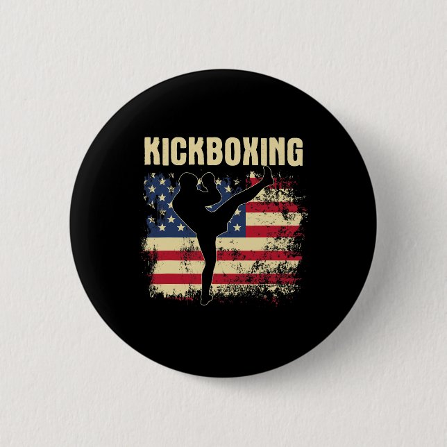 Kickboxning - Kickboxare Mixed Martial Arts Tränar Knapp (Framsida)