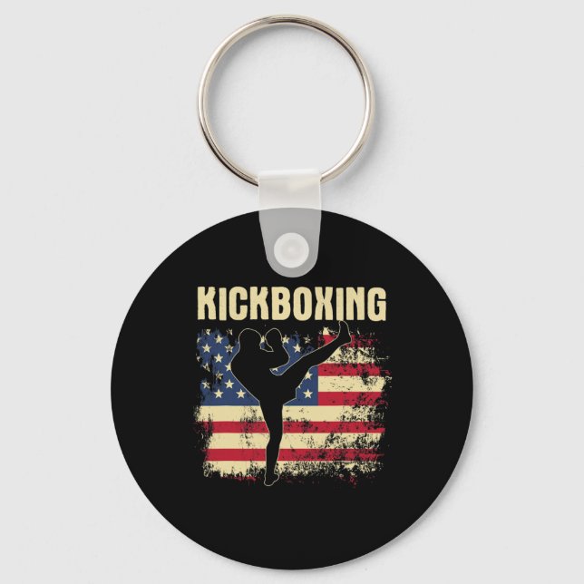Kickboxning - Kickboxare Mixed Martial Arts Tränar Nyckelring (Framsida)