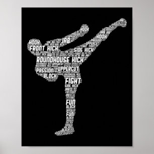 Kickboxning Kickboxare Taekwondo Karate Barn Pojke Poster