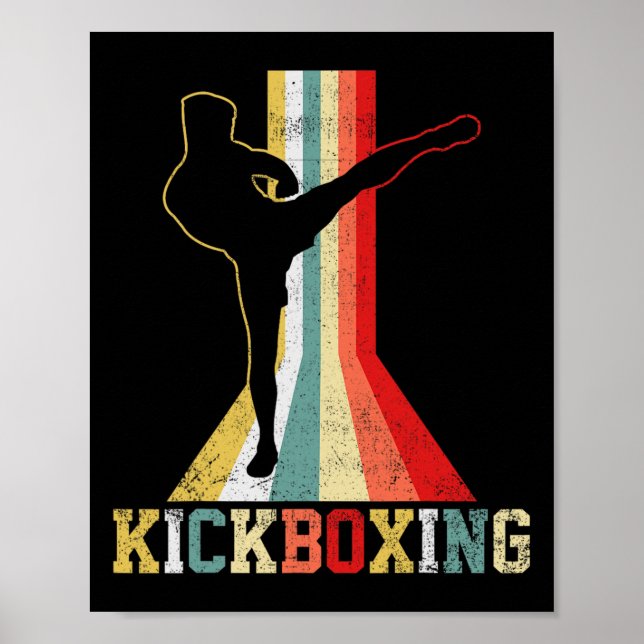 Kickboxning Kickboxare Vintage _1 Poster (Framsidan)