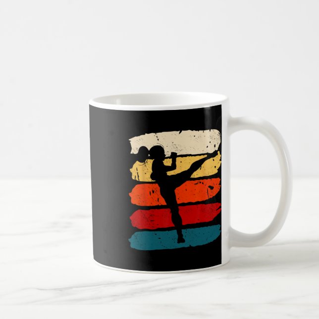 Kickboxning Kvinna Kickboxare Karate Boxning Mma F Kaffemugg (Höger)