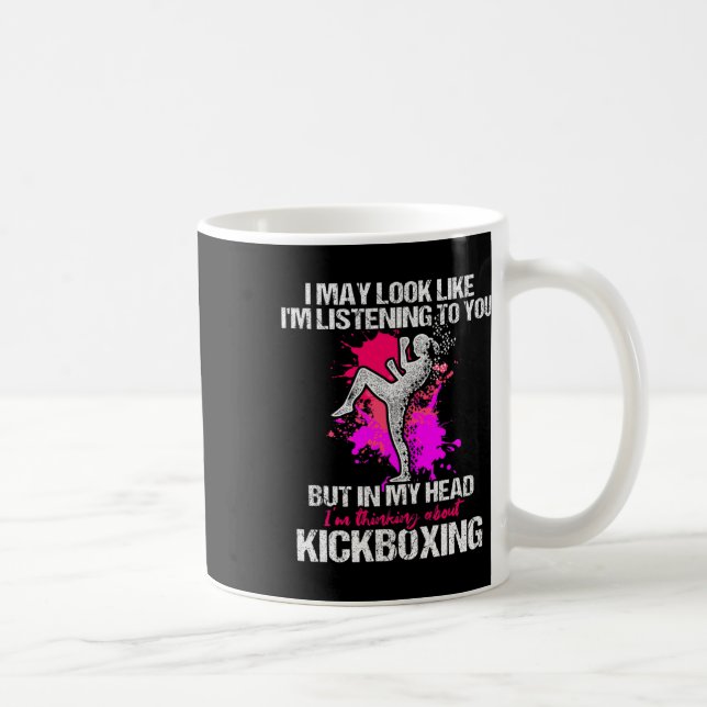 Kickboxning Lyssnande Kick Boxning Träning Kaffemugg (Höger)