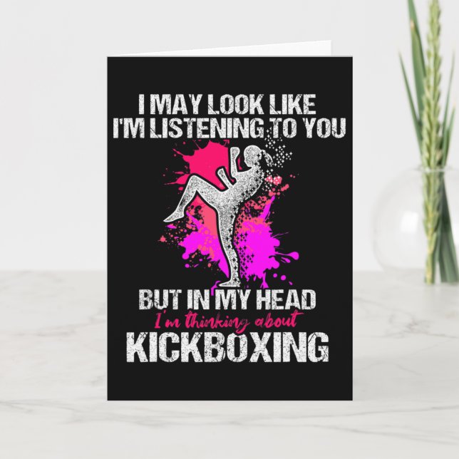 Kickboxning Lyssnande Kick Boxning Träning Kort (Framsida)