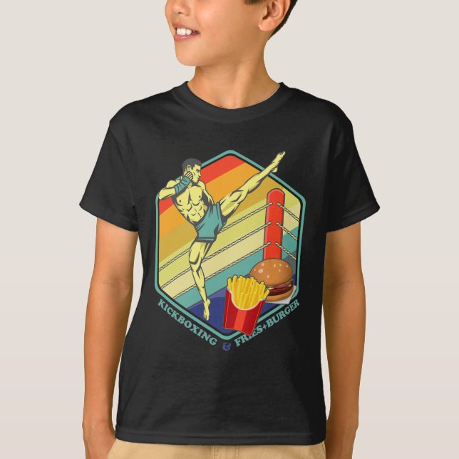 Kickboxning Muay Thai Boxning Pommes Burger Snabbm T Shirt (Framsida)