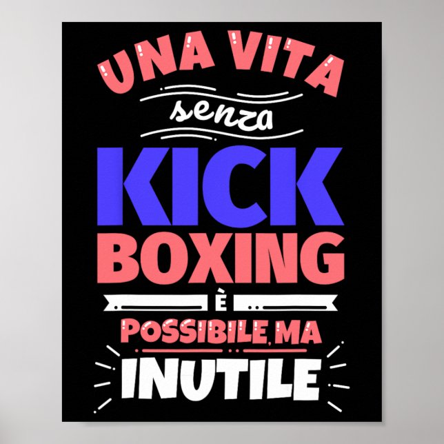 Kickboxning Present Rolig Atletisk Sport - Inga Sk Poster (Framsidan)