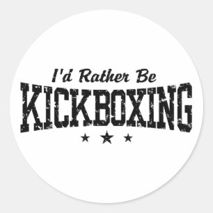 Kickboxning Runt Klistermärke