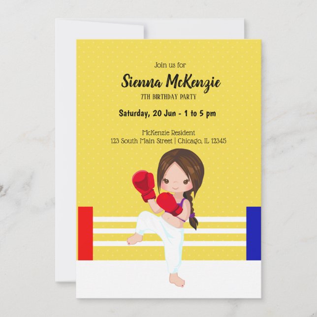Kickboxning sport inbjudningar (Framsida)