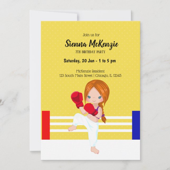 Kickboxning sport inbjudningar (Framsida)