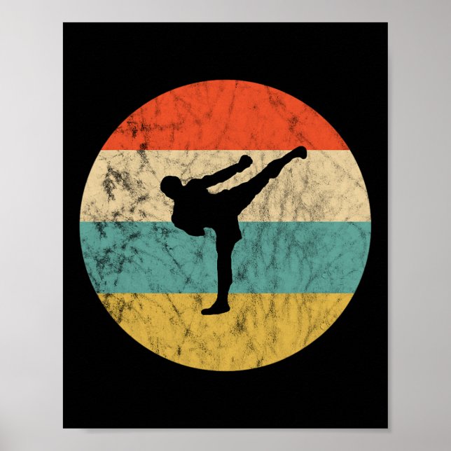 Kickboxning Sunset Mma Kickboxning Karate Lärar Ki Poster (Framsidan)