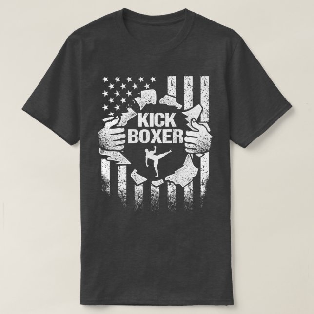 Kickboxning - taught Kick Boxing-arbetsutskrift T Shirt (Design framsida)