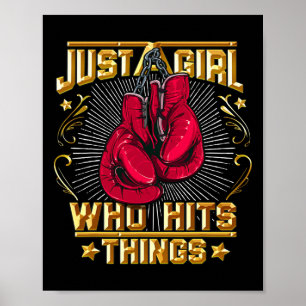 Kickboxning Thai Boxing Citat Bara En Tjej Som Slå Poster