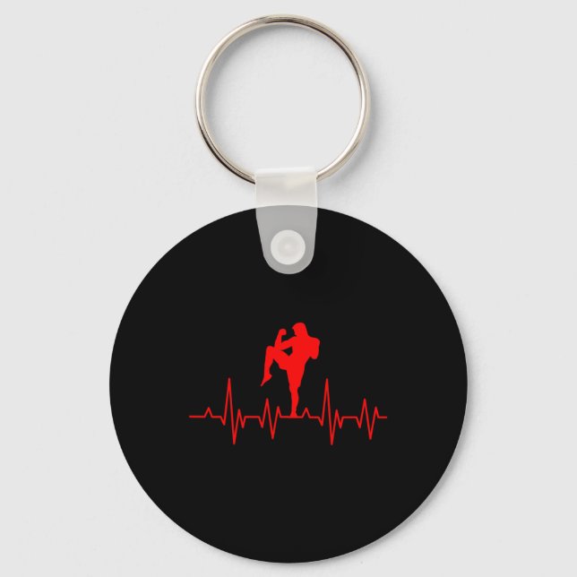 Kickboxning Thai Boxing Heartbeat Muay Thai  Nyckelring (Framsida)