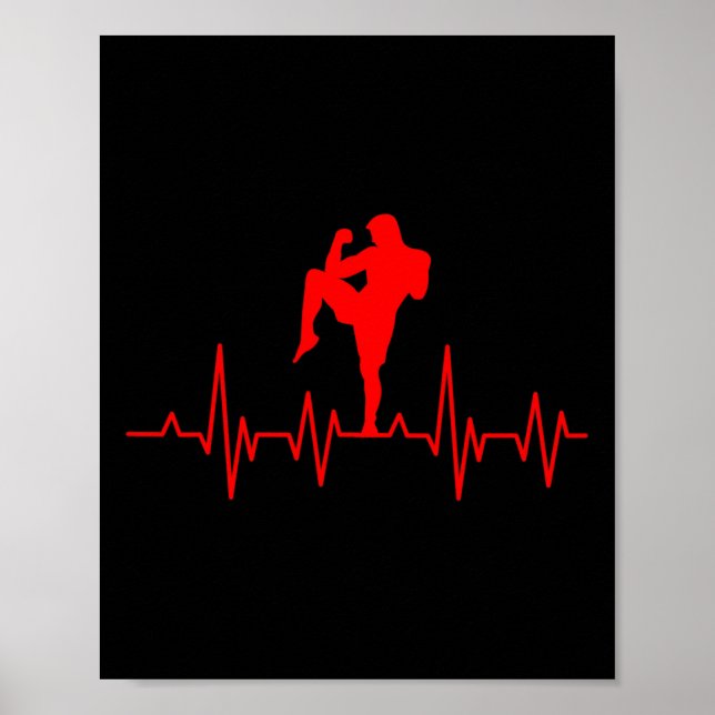 Kickboxning Thai Boxing Heartbeat Muay Thai  Poster (Framsidan)
