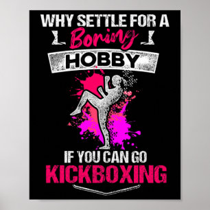 Kickboxning Tråkig Kick Boxnings Träning Poster
