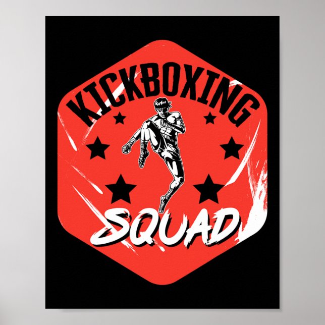 Kickboxning Vintage Kickboxning Sällskap  Poster (Framsidan)