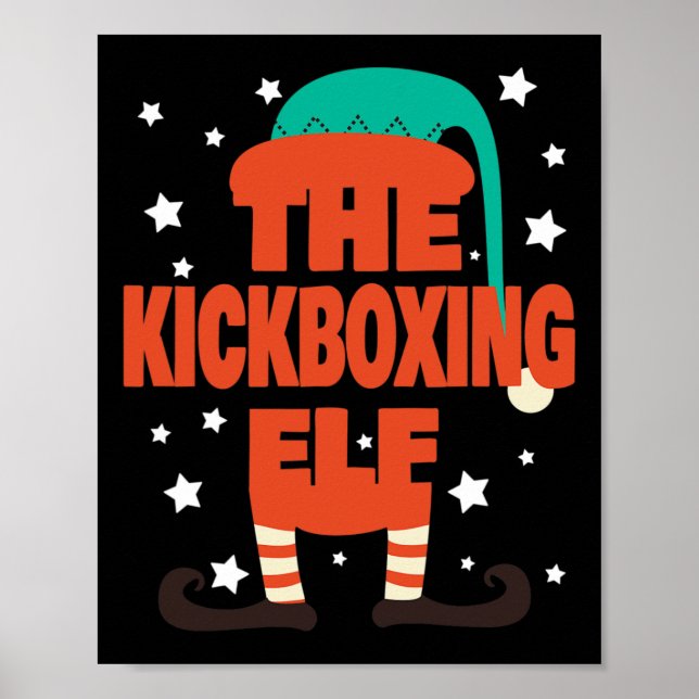 Kickboxnings-älvan julpyjamas - Kickboxning C Poster (Framsidan)