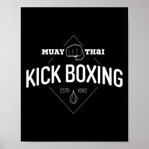 Kickboxnings-Shirt Muay Thai Boxare Kampsport Tee Poster