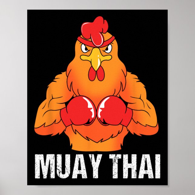 Kickboxningscoach Thailand Rooster Muay Thai  Poster (Framsidan)