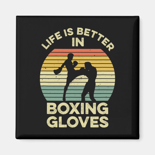 Kickboxningsdesign för en Muay Thai-krigare Magnet (Framsidan)