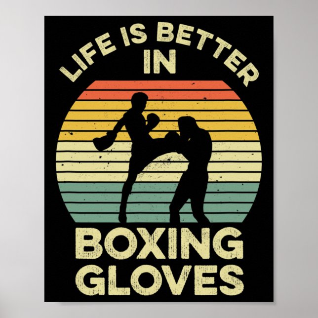 Kickboxningsdesign för en Muay Thai-krigare Poster (Framsidan)