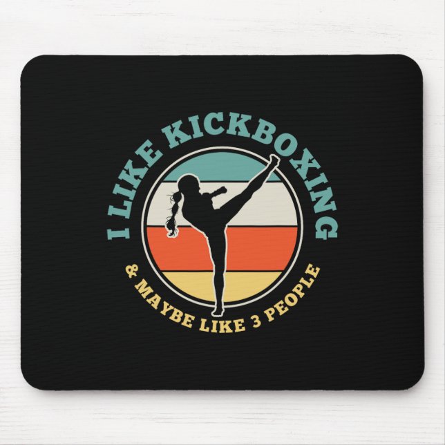 Kickboxningsflicka Kickboxare Kampkonst Roligt Pre Musmatta (Framsidan)