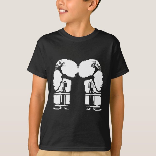 Kickboxningshandskor Pixel Art Sanda  T Shirt (Framsida)