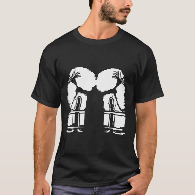 Kickboxningshandskor Pixel Art Sanda  T Shirt (Framsida)