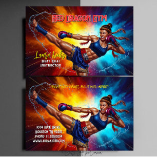 Kickboxningsinstruktör för kampsport Muay Thai Visitkort