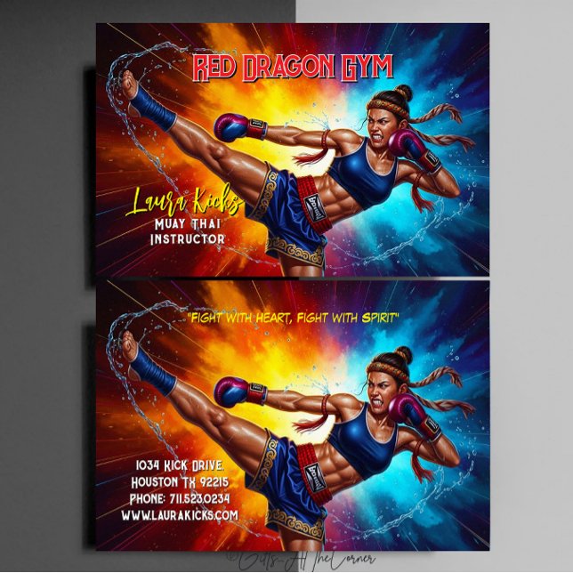 Kickboxningsinstruktör för kampsport Muay Thai Visitkort (Skapare uppladdad)